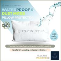 enjoysleeping ปลอกหมอนกันน้ำ กันน้ำลาย กันหมอนเหลือง กันเปื้อนหมอน มีซิป waterproof &amp; anti dust mites pillow protector 20x30 inches