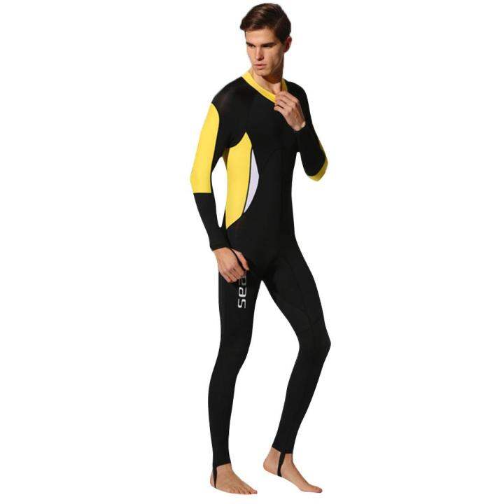 Men Onepiece Professional Snorkeling Diving Swimming Suit Sunscreen