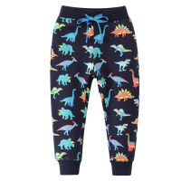 Jumping Meters Childrens Animals Print Drawstring Boys Girls Sweatpants Full Length Dinosaurs Long Pants Kids Trousers