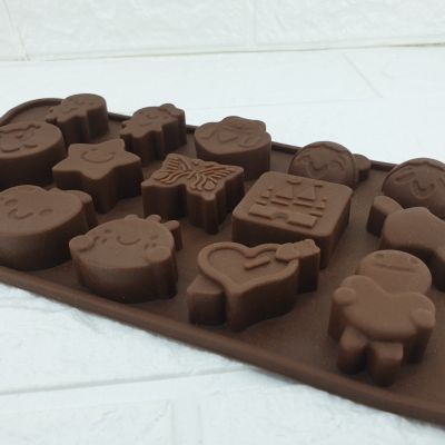 (AE) แม่พิมพ์ ซิลิโคน สำหรับทำขนม ช็อคโกแลต ลายรวม 1 (สีแรนดอม)