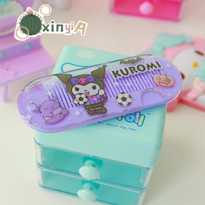 xinyia-2023-sanrio-หวีพลาสติก-ขนาดเล็ก-แบบพกพา-พับได้-ลายการ์ตูนคิตตี้-คิตตี้