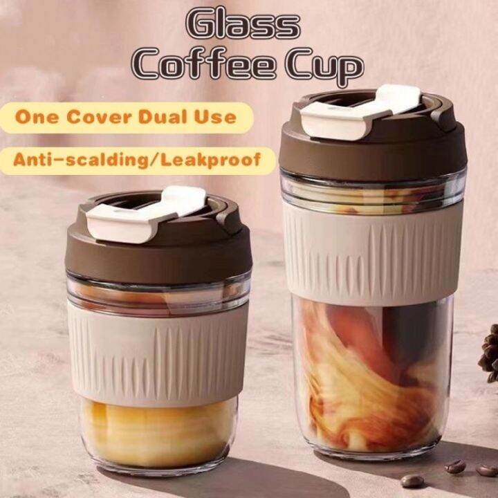 【READY STOCK】400ML/550ML Double Drinking Cup Glass High Beauty Portable