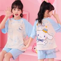 【Ready Stock】 ◈ C22 New Product Cotton Summer Childrens Pajamas Short-Sleeved Cartoon Big Children Cute Girl Suit Home Clothes