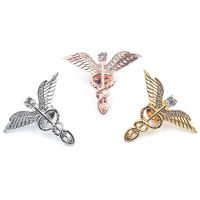 卍❖✽  Caduceus Pin Brooch Rhinestone Fashion for Doctor/Nurse/Medical Student Brooches Jewelry