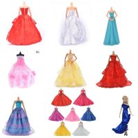 Colorful Elegant Handmade Summer Bridal Gown Princess Dress Clothes Wedding Party Dress For Barbie Doll Acessories