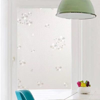 Korean Garden Static Glass Film Flower Window Grille Bedroom Light transmitting Opaque Shading Bathroom Privacy Film