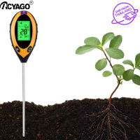 Rcyago 4 in 1 ดิจิตอลดินความชื้น Meter PH Meter อุณหภูมิแสงแดดทดสอบ