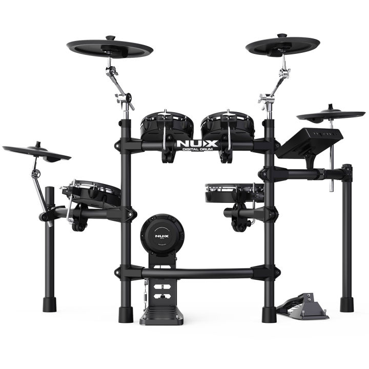 nux-dm-7x-electric-drum-กลองชุดไฟฟ้า-5-กลอง-4-แฉ-แป้นหนังมุ้งล้วนยี่ห้อ-remo-แถมฟรีเก้าอี้กลอง-amp-ไม้กลอง