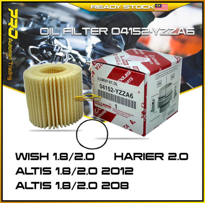 Toyota Original Oil Filter 04152-YZZA6 ORIGINAL WISH ZGE20 ALTIS 2009 ...