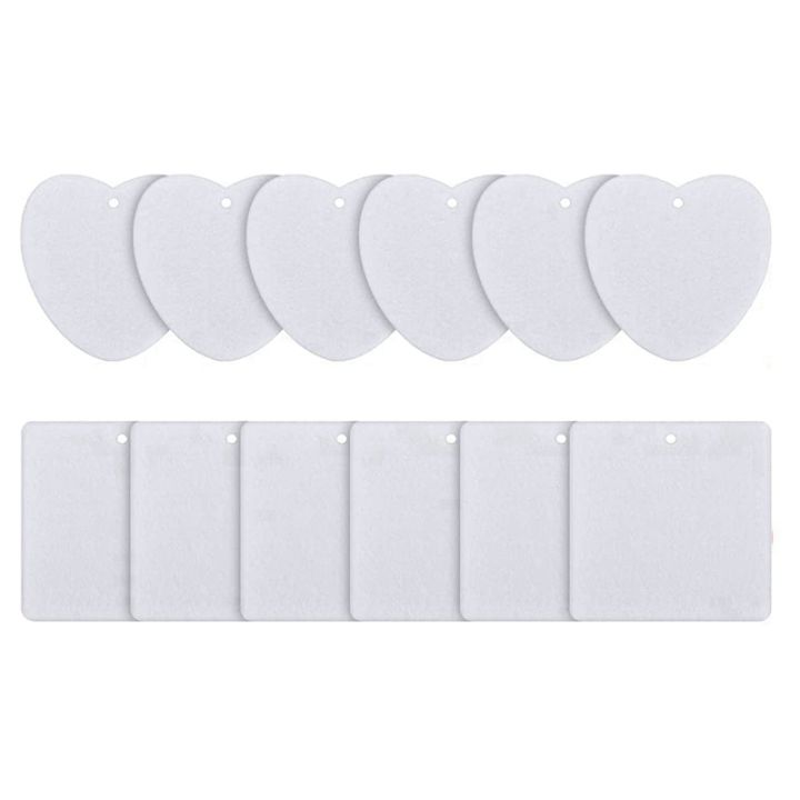 50 Pcs Sublimation Car Air Freshener Blanks, Car Hanging Accessories, DIY Car Accessories Crafts White Sheets with Elastic Strings