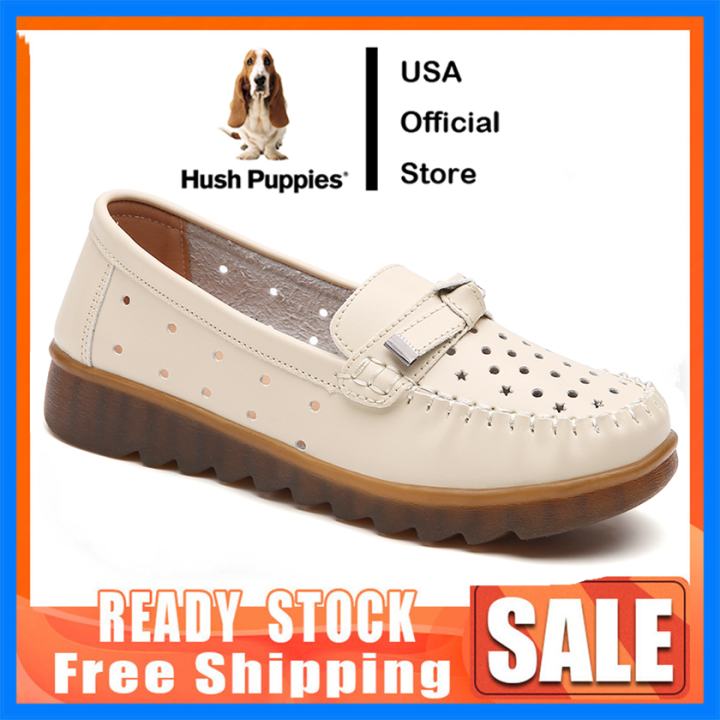 Hush Puppies women shoes Women's casual leather shoes ladies shoes Boat  Shoes Flat Shoes woman