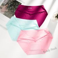 【Ready Stock】 ♛☈﹍ C15 YUETAO--Hot-Selling Ice Silk Seamless Panties Women Low-Waist Pure Cotton Comfortable Breathable Simple Ladies