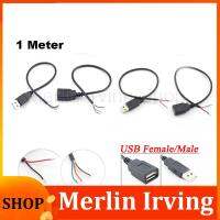 Merlin Irving Shop 1M 2Pin 4Pin USB 2.0 A Female Male Jack Power Charge Charging Data Cable Extension Wire Connector DIY 5V Adapter