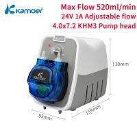 Kamoer 520ml/min KCPA600 Mini Peristaltic Pump 24V DC Motor 4mmX7.2mm with Adjustable Flow Gear Structure Dosing Pump for Lab