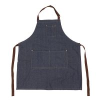 New Cotton Jeans Kitchen Aprons For Woman Men Chef Work Apron For Grill Restaurant Bar Shop Cafes Beauty Nails Studios Uniform Aprons