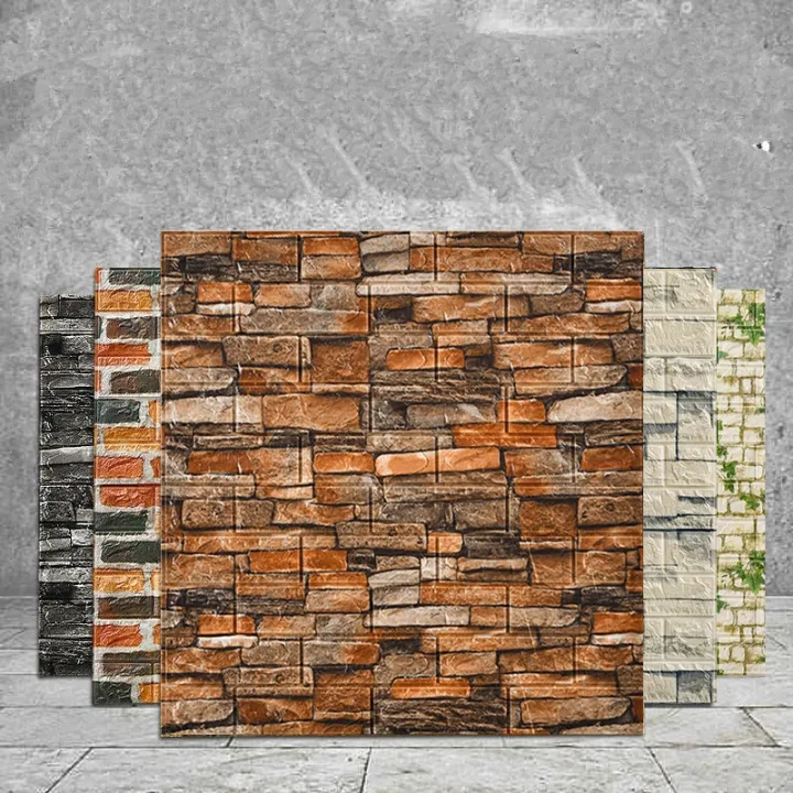 Wallpaper sticker 70CMX38CM waterproof bedroom 3D foam adhesive brick stone  design SALE DIY wall stickers wall