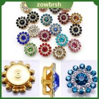 ZOWBRSH 10PCS 14mm ตัดเย็บเสื้อผ้า เครื่องประดับหมวก ที่เป็นประกาย หินแก้วคริสตัล ปุ่ม ตกแต่งเสื้อผ้า พลอยเทียม