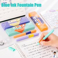 FORELSK 4Pcs ตลับเปลี่ยนได้ ปากกาหมึกสีฟ้า เครื่องมือสำหรับเขียน เครื่องเขียนสเตชันเนอรี ปากกาหมึกซึม คุณภาพสูงมาก หมึกสีฟ้า ปากกาเติมหมึก โรงเรียนในโรงเรียน