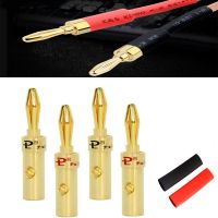 8pcs 24K Gold-plated Copper Banana Speaker Plug Connector Adapter Audio Banana Connectors for Speaker Terminal Wire Amplifiers