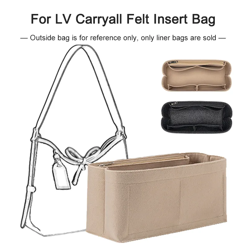 Bag Liner For LV Carryall PM Handbag Women's Bags Insert Felt Cloth Travel  Portable Organizer Cosmetic Bag
