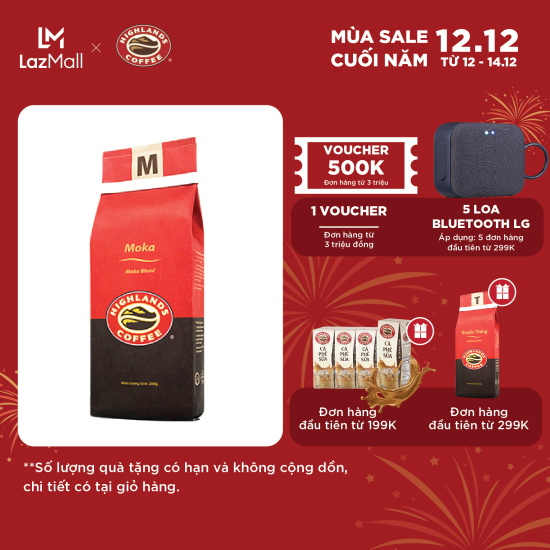 Tết 2022 tết đậm vị cà phê rang xay moka highlands coffee 200g - dòng cà - ảnh sản phẩm 1