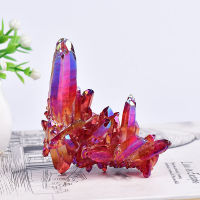 1PC 100% ธรรมชาติคริสตัลควอตซ์ Electroplated สีสันคอลัมน์ Reiki Mineral Ore หรือเครื่องประดับ Aquarium Home Decor Healing Stone-Soneye