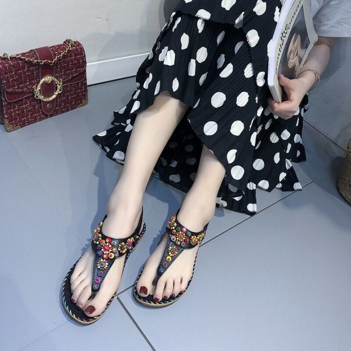 a-so-cute-รองเท้าส้นเตี้ยโบฮีเมียนที่แฟชั่นของผู้หญิงและสง่างามพร้อมลูกปัดรุ่น-onsc