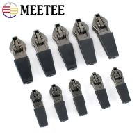 Meetee 10/20Pcs 3# 5# Waterproof Zipper Sliders Reverse Installation for Invisible Nylon Zip Head Puller Bag Zippers Head Pull