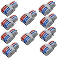 10pcs 2 In 4 10pcs Wire Connector Universal Wiring Cable Connector Push-in Conductor Terminal Block ，quick Splice Terminal Blocks Wire Connecting