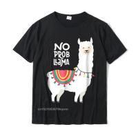 Cute No Prob Llama Llama Funny Tshirt Tees Cool Cotton T Shirt Design