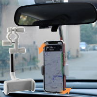 Hot Universal Car Mirror ที่วางศัพท์360 ° หมุนได้ Retractable Cars Mount GPS ขาตั้งศัพท์มือถือสำหรับ 14 13 12