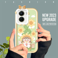 เคสใส่โทรศัพท์ Vivo Vivoy93 Y93 Y02 Vivoy16 Y16ภาพการ์ตูนเด็กผู้หญิงน่ารักลายดอกไม้การ์ตูนสัตว์ประหลาดเลนส์โทรศัพท์ดอกทานตะวันสีม่วงเปลือกฝาครอบป้องกันนิ่มกันกระแทกเคสใส่โทรศัพท์เคสโทรศัพท์มือถือ