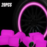 ₪ஐ Universal Car Truck Tyre Valve Nozzle Caps with Car Logo Luminous Pink Bike Motorcycle Valve Stem Cover Car Accessories