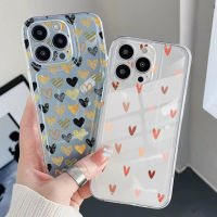 สำหรับ Realme C35 C11 2021 C12 C15 C21Y C25Y C25S Realme5 5i 6i 8 Pro Golden Love Heart Shape คุณภาพสูงสแควร์ Edge Air Cushion Cover Full Len กรณีป้องกัน