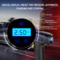 120W Rechargeable Air Compressor Wireless Inflatable Pump Digital Air Pump Car High-pressure Tire Inflator For Car SUV ATV Truck Air Compressors  Infl