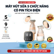 Máy hút sữa điện đôi 5 chức năng 9 cấp lực pin tích điện 2200mah,massage