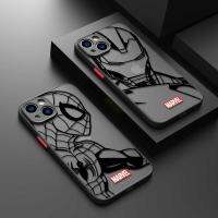 Marvel Spider Man Phone Case for iPhone 14 13 11 12 Pro Max X XS XR 7 8 6 Plus Mini Silicone Frame Matte PC Cover Phone Cases