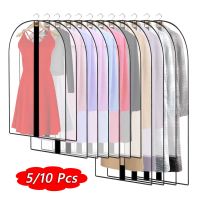 5/10Pcs Top Clothes Dust Cover Hanging Garment Bag Suit Case Cover for Clothes Wardrobe Dustproof Home Storage Organizer Bags Wardrobe Organisers