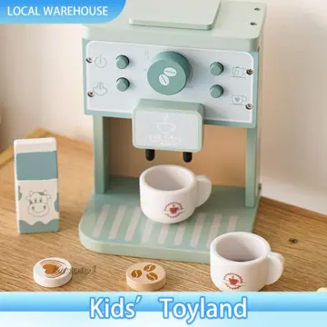 Coffee Maker,Play Kitchen Accessories Kids Wooden Coffee Maker,Espresso  Machine Playset Montessori kitchen,Wooden Play Kitchen Accessories Coffee  Maker,Upgraded Toy Coffee Set for for Girls 