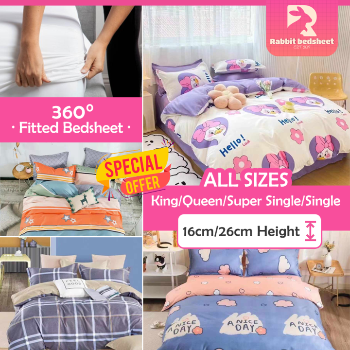 4IN1 KING/QUEEN / 2IN1 SUPER SINGLE/SINGLE Size CADAR Bedsheet Set