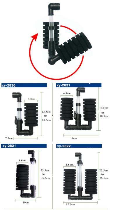 xinyou-xj-2830-กรองฟองน้ำแบบแขวนติดข้างตู้-ฟองน้ำถอดล้างได้-ปรับความสูงท่ออากาศได้