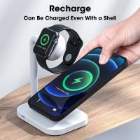 ZZOOI 3 In 1 Qi Wireless Charger Stand for Apple Watch SE 6 7 Airpods Pro 15W Fast Charging Dock Station For iPhone 13 12 11 XS XR X 8