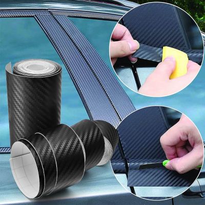 ✜ Nano Carbon Fiber Tape Car Sticker Anti Scratch Tape Auto Door Sill Side Mirror Waterproof Protection Carbon Film Car Sticker