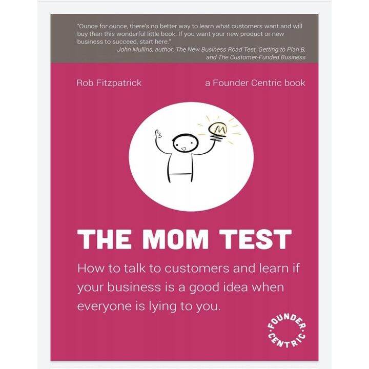 The Mom Test Book by Rob Fitzpatrick Lazada PH