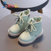 Size 21-30 White Children Boots Side Zipper sapato infantil menina Children Martin Boots Girls Waterproof Snow Boots for Boys