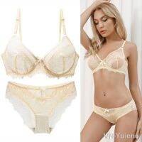 【hot】❆✠  2022 New Ultrathin Transparent and Thong Set Push Up French Unlined BCD Cup