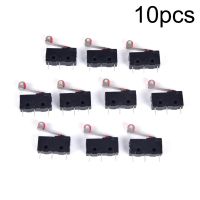 10pcs AC 125V 1A SPDT Momentary Long Hinge Lever Micro Switch MINI Tripod Tact Micro Mouse Micro Switch KW12 3 5A 250V D2FC F 7N