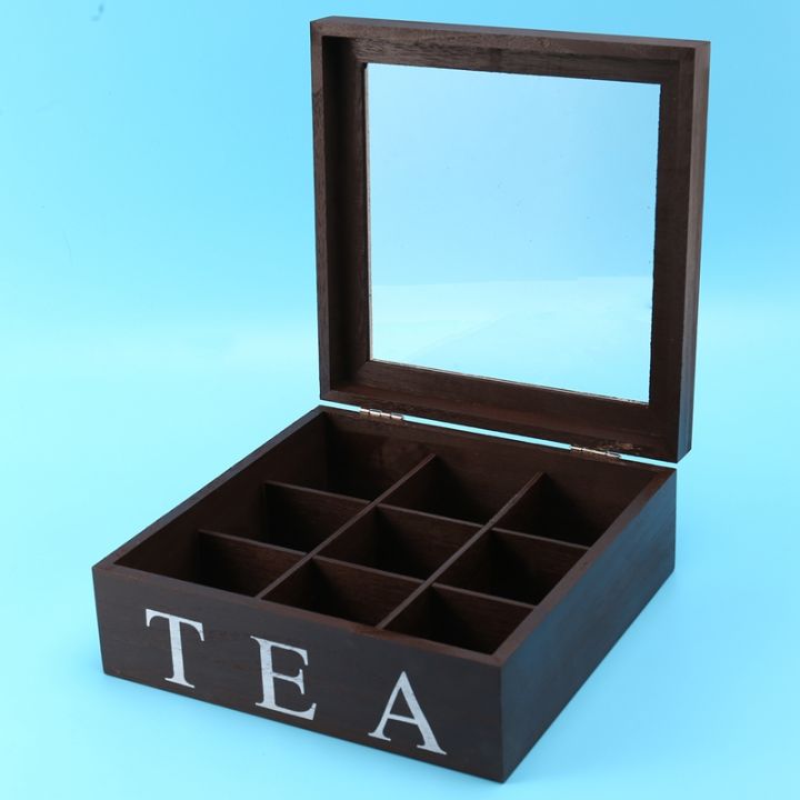 wooden-9-grids-tea-box-tea-bags-container-storage-box-square-gift-box-case-transparent-top-lid-jewelry-storage-box