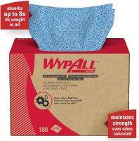 กระดาษเช็ดทำความสะอาดไวเปอร์เกรดพิเศษ สีฟ้า WYPALL OIL/ GREASE BRAG Box Blue Wipers 180s x 1 Box  ของแท้ By Kimberly-Clark ขายยกลัง ของมีจำนวนจำกัด มีของพร้อมส