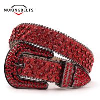 Hot Goth Rhinestone Belts Buckle Man Leather Strap Western Cowboy Y2K Girls Fashion Belt For Jeans Accessories